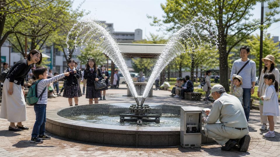 Town Fountain Learns to Clap photo