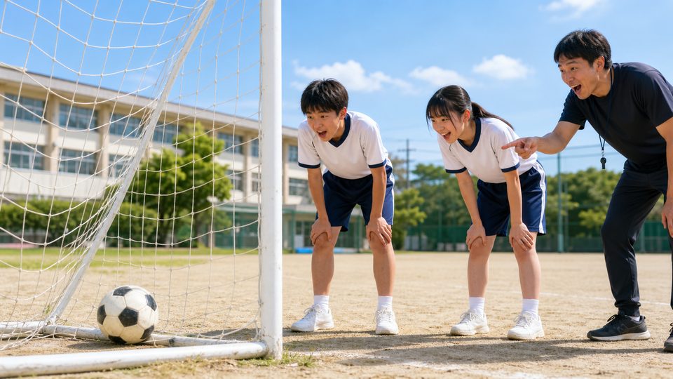 Soccer Ball Refuses to Leave Goal photo