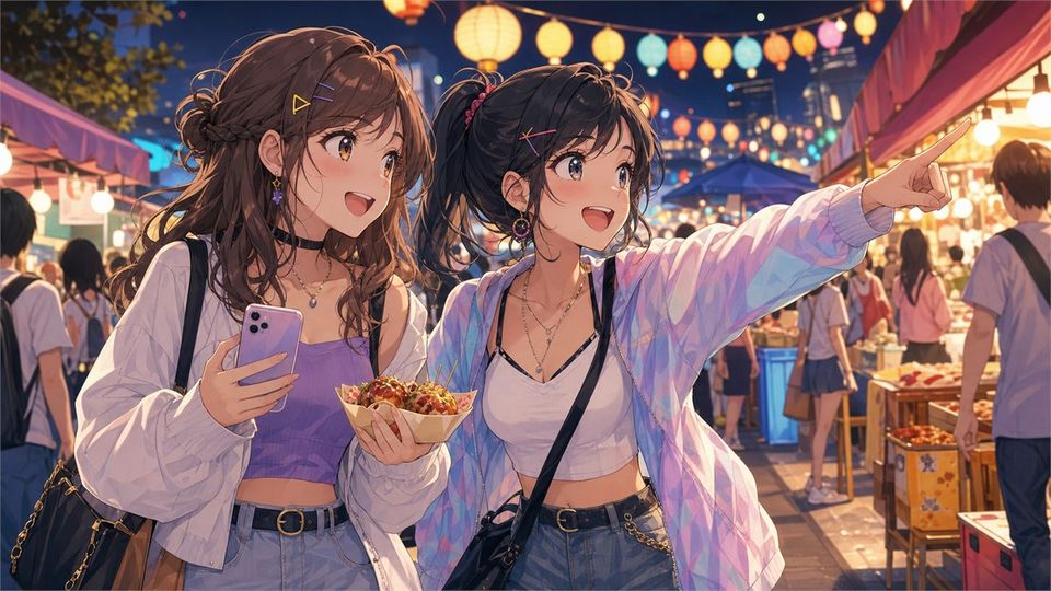 The Pop-Up Night Market illustration